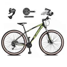 Bicicleta Aro 29 Ksw Xlt 27v Câmbios Shimano Altus Freios Hidráulicos Garfo Trava Pneu Faixa - Preto/verde Tam.15