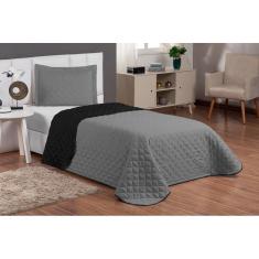 Jogo De Cama Cobre Leito Lençol Preto/Cinza Vegas Solteiro