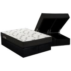 Cama Box Baú King: Colchão Espuma Ortobom D45 Light Saúde OrtoPillow +