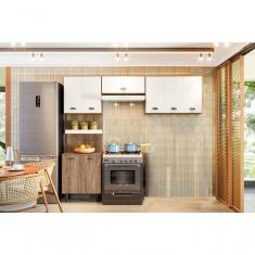 Armario Cozinha 8 Pts Carvalho/off White Cristal