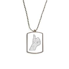 DIYthinker LGBT Colar para animais de estimação com pingente de corrente de aço inoxidável com bandeira de arco-íris