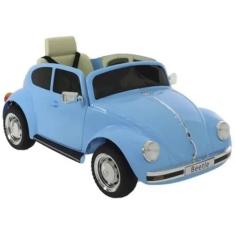 Carrinho Elétrico Fusca 12V Azul com Controle Remoto Bel Fix