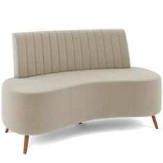 Sofá Chaise Living 2 Lugares 160cm para Sala Cayman K01 Veludo Bege - Lyam Decor