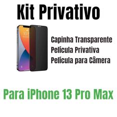 Película Privacidade Para iPhone 13 + Capa + Película Câmera Modelo:iPhone 13 Pro Max