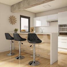 Banqueta Giratória Pisa Preta - Mobly