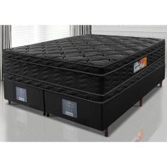 Cama Box King Colchão OrtoFirm Black + Box 193x203x71 Double Face Espuma D33 Preto