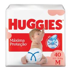 Huggies Fralda Descartável Máxima Proteção M 40 Unidades