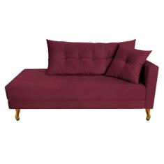 Recamier Azura 185cm com Almofada Lado Esquerdo Suede - Amarena Móveis