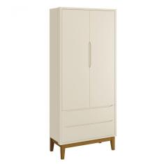 Guarda-roupa Retrô 2 Portas Classic New Areia Fosco Com Madeira - Reller