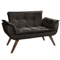 Poltrona Namoradeira Orion 02 Lugares Base Palito Marrom