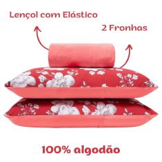 Jogo de Cama Queen Buettner Rolinho Basico Liso Estampado