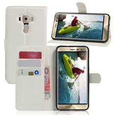 Capa ASUS Zenfone 3/ZE552KL, capa carteira flip de couro PU premium com compartimento para cartão, suporte e fecho magnético [capa interior à prova de choque de TPU] Compatível com ASUS Zenfone