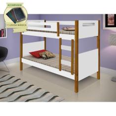 Bicama de Criança Infantil Solteiro Heloisa - Branca e Mel Incluso Lou