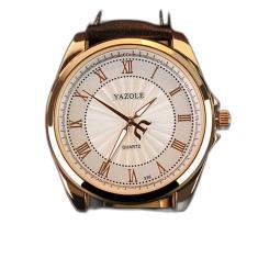 Relógio Masculino Yazole 336 Pulseira em Couro Preto