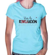 Baby Look Viva la Revolución - Foca na Moda, Azul bebê, GG