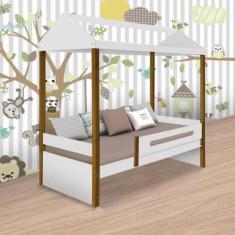 Cama Casa Solteiro Sara Branca - Movelaria