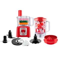 Multiprocessador Arno Multichef 7 em 1 700W com Liquidificador, Vermel