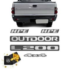 Kit Emblemas L200 Outdoor 4x4 Hpe 2007 Adesivo Grafite - SPORTINOX, L2