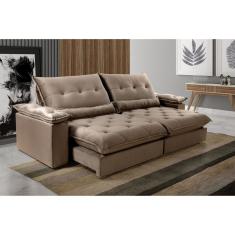 Sofá Retrátil e Reclinável 4 Lugares Diamante Capuccino