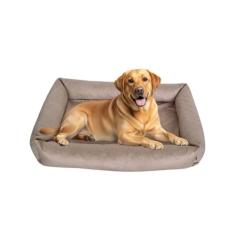 Cama Para Cachorro Grande 100x87 Cm - CAPUCCINO - 100% Lavável e Resistente - Pet Querido