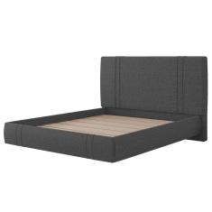 Cama Queen Flutuante Com Cabeceira 160cm Lyra S05 Linho Preto - Mpozenato