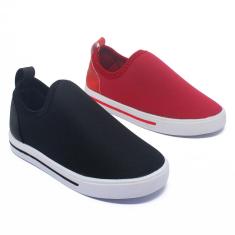 Kit 2 Pares Tênis Infantil Escolar Calce Facil Leve Confortável Macio FAIXETA-Feminino