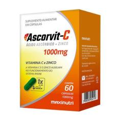 AscorVit Vitamina C 1000mg com Zinco 60 Cápsulas Maxinutri