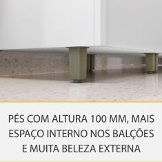 Cozinha Rainha com 4 Peças 4 Portas 5 Gavetas Ripado em MDF 190cm de Largura Nesher