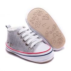 Tênis Bebê Sapato Infantil Social recém nascido - Baby Confort, Cinza,