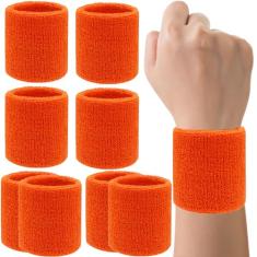 IMAGERIO Pacote com 8 faixas de pulso de tênis, faixas absorventes de suor para homens e mulheres, faixas de suor de algodão respirável para malhar, futebol, basquete, corrida, esportes atléticos -