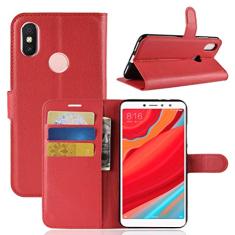 XIAOMI Capa para Redmi S2, capa carteira flip de couro PU premium com compartimento para cartão, suporte e fecho magnético [capa interior à prova de choque de TPU] Compatível com XIAOMI Redmi S2
