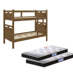 Beliche Duas Camas Jaspe Solteiro com 2 Colchões Espuma D20 - cor: Castanho