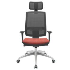 Cadeira Office Brizza Tela Preta Com Encosto Assento Concept Rosé Auto