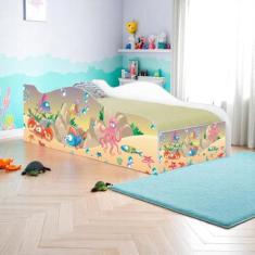 Mini Cama Fun Fundo do Mar Feliz Infantil Com Colchão - Kids Mobili