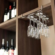 Niquelart Porta Taças Duplo de Encaixe Aço Cromado Cinza 27 cm x 23 cm x 5.3 cm