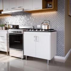 Balcão Para Cooktop 0,80m 5 Bocas 2 Portas Turim Branco