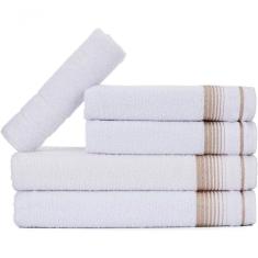 Jogo De Toalhas Luxury Soft Beka 360 G m² 2 Banho + 2 Rosto + 1 Piso Luxo Branco