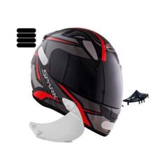 Capacete Masculino Ebf Spider Vermelho Com Narigueira Extra Mais Visei