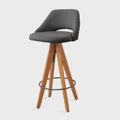 Banqueta Giratória Estofada com Encosto Nicole