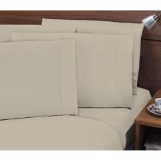 Lençol Solteiro Com Elástico 200 Fios 100% Algodão Khaki