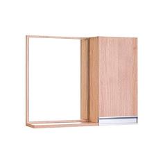 Espelho para Banheiro com Armário Carvalho Puxador Metal