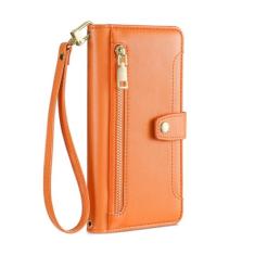 Carteira feminina com compartimentos para cartões, capa de telefone crossbody para iphone 15 14 13 12 11 Pro Max XS XR 7 6 6 6s Plus SE SE3 Capa flip com alça, laranja, para iPhone 7 Plus