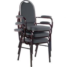 Kit Com 3 Cadeiras Para Auditório Linha Hotel Cinza