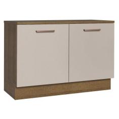 Balcão de Pia Cozinha 2 Portas (Com Tampo) Rustic/Crema Agata Madesa, 