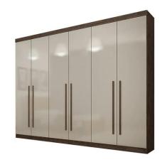 Guarda Roupa Casal 6 Portas 4 Gavetas - Uberaba-CANION / OFF WHITE - S