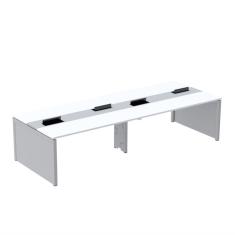Mesa De Plataforma Dupla Para 4 Pessoas Corporativa 160x140-4p Branco-cinza