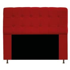 Cabeceira Estofada Mel 195 cm King Size Com Botonê Suede Vermelho - Do