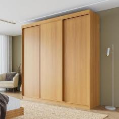 Guarda-roupa Casal 3 Portas de Correr Lisas Samambaia Cabecasa Madeira