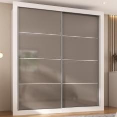 Guarda Roupa Casal Alasca MP4311 2 Portas de Correr 4 Gavetas MDP Lacca Fumê Multimóveis