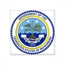Decalque brilhante de azulejo de cerâmica com emblema nacional Micronesia